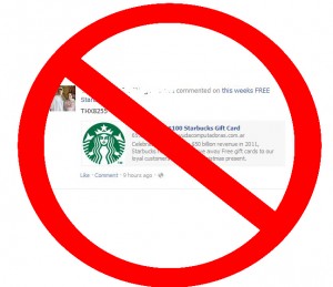 Starbucks Clickjacking Scam Facebook