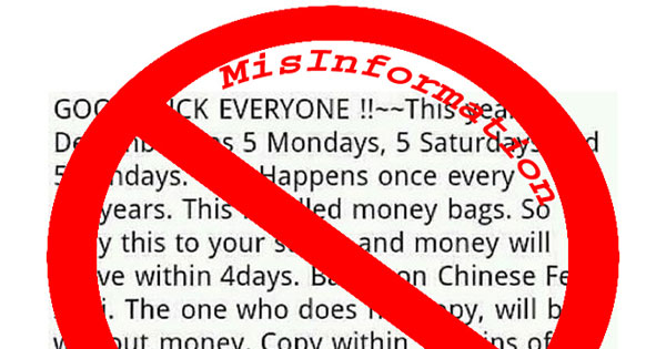 5 Saturdays Sundays and Mondays Called Money Bags HOAX