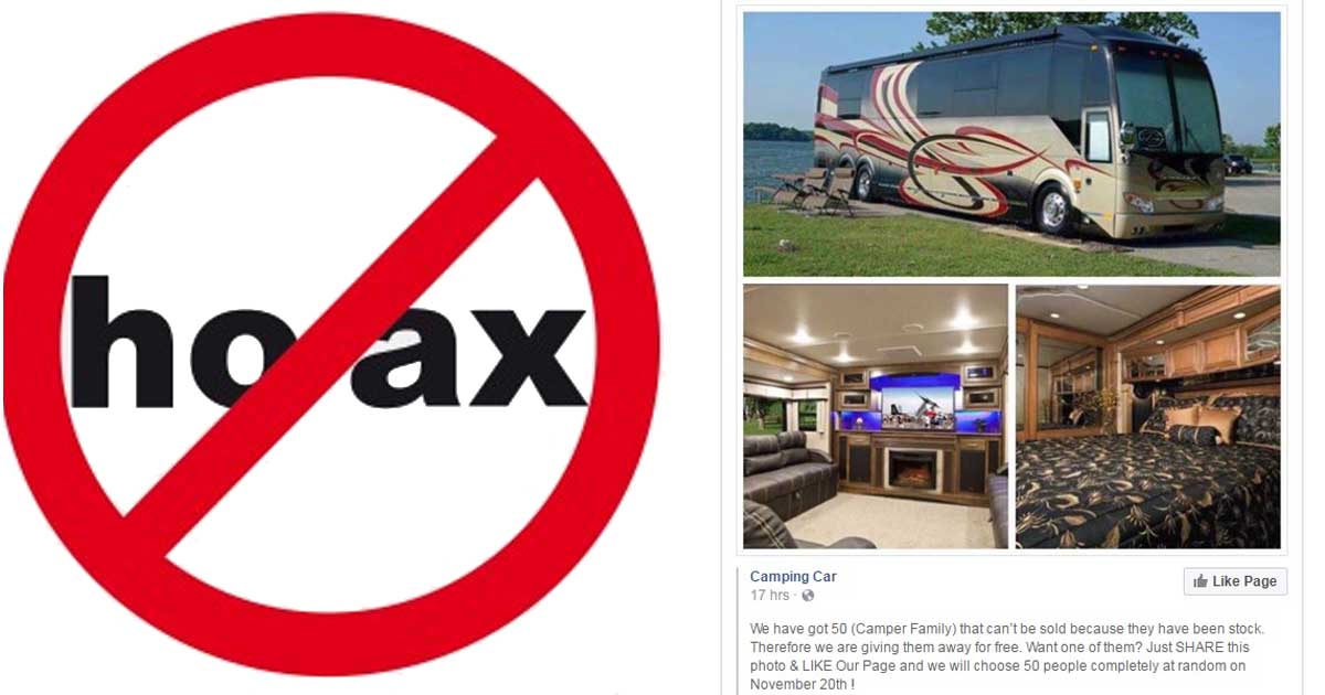 Camper Family RV Giveaway Hoax